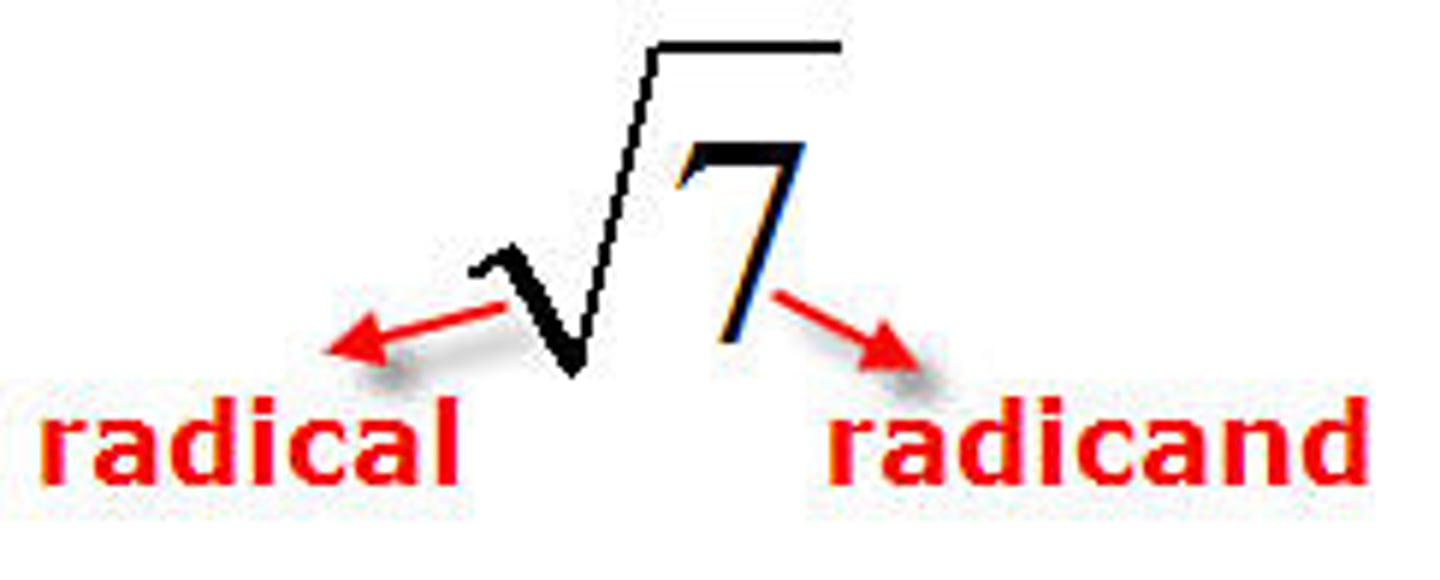 <p>The expression under a radical sign.</p>