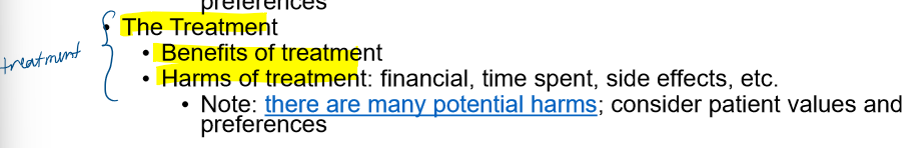 <p>set according to the harm of leaving condition untreated, balance of the harms and benefits of testing, and the balance of harms and benefits of the treatment</p>
