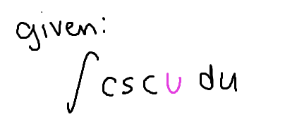 <p>The integral of csc(u)</p>