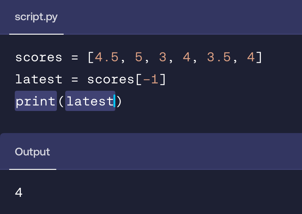 <p>Negative indexing allows us to retrieve values from the end of an indexable object, such as a list.</p>