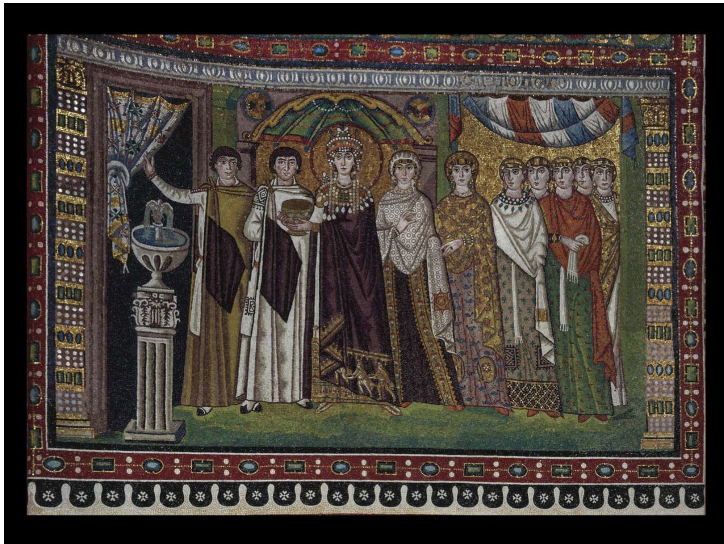 <p>Empress Theodora and Attendants, San Vitale, Ravenna</p>