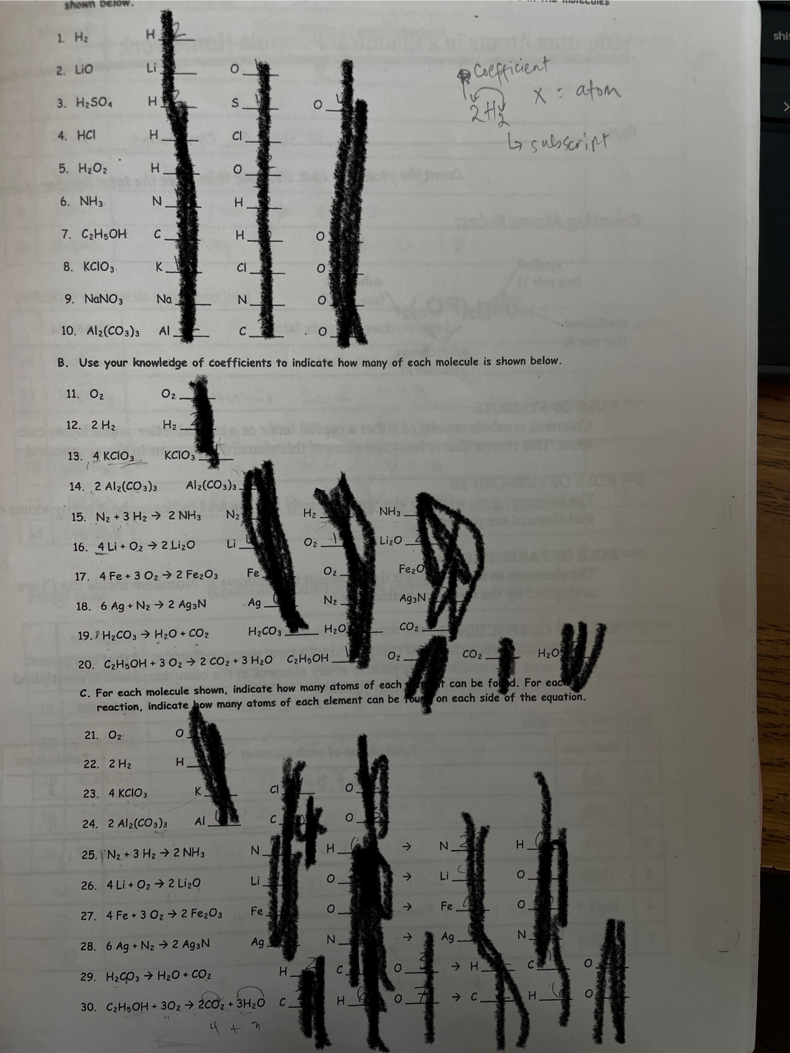 <p>TRUE/FALSE</p><p>How to read chemical formulas</p><p>Counting subscripts</p><p>H₂O </p><p>C₆H₁₂O₆</p>