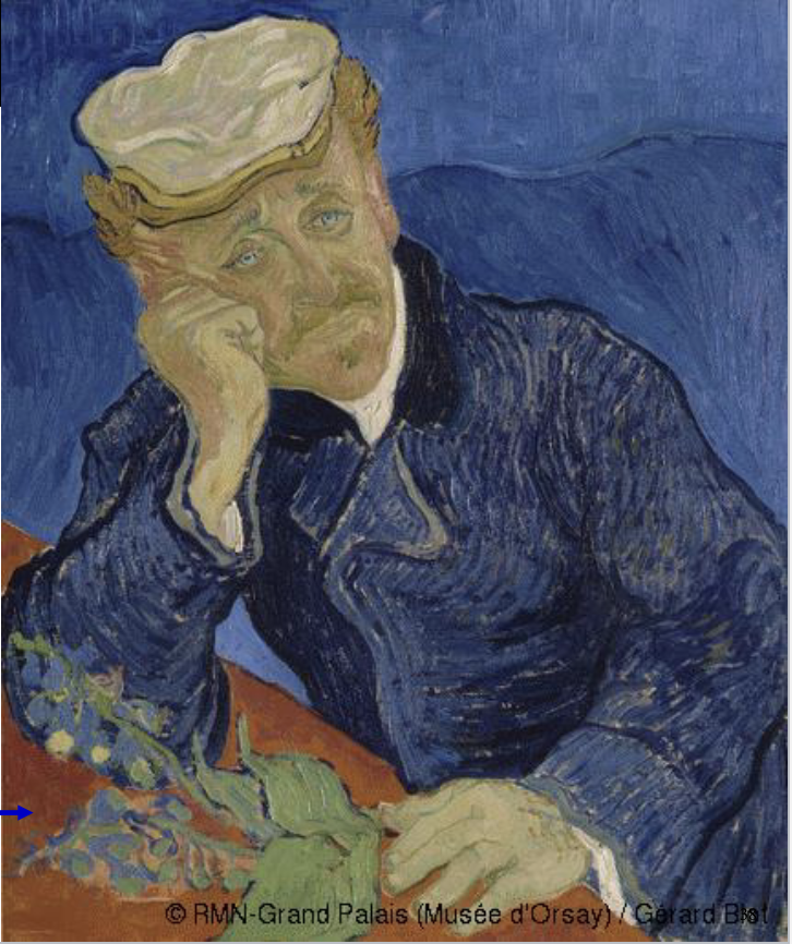 <p>Portrait of Dr. Gachet, Vincent Van Gogh Jun 1890</p>