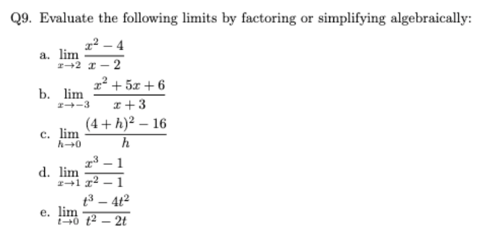 <p>limt→0 t³-4t²/t²-2t</p>