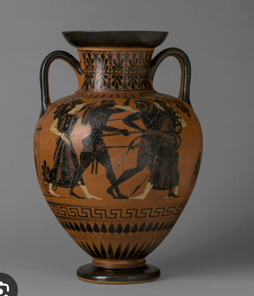 <p><span>a large, narrow necked two-handled storage jar, primarily used in ancient Greece and Rome to transport and store liquids like wine and oil, as well as other goods like grain</span></p>