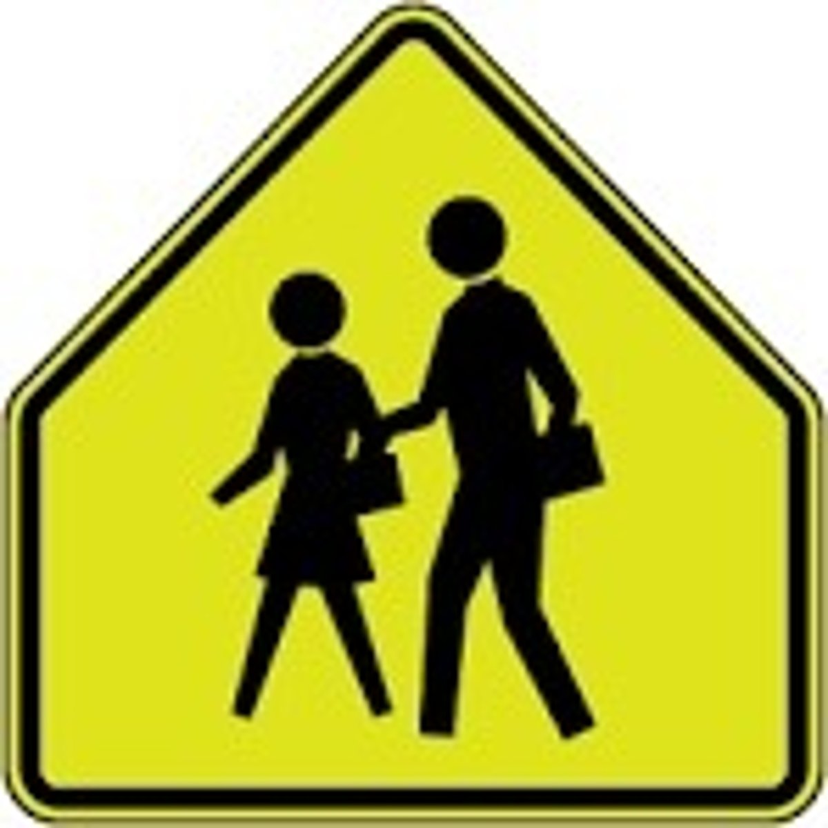 <p>C) school and school crossing sign</p>