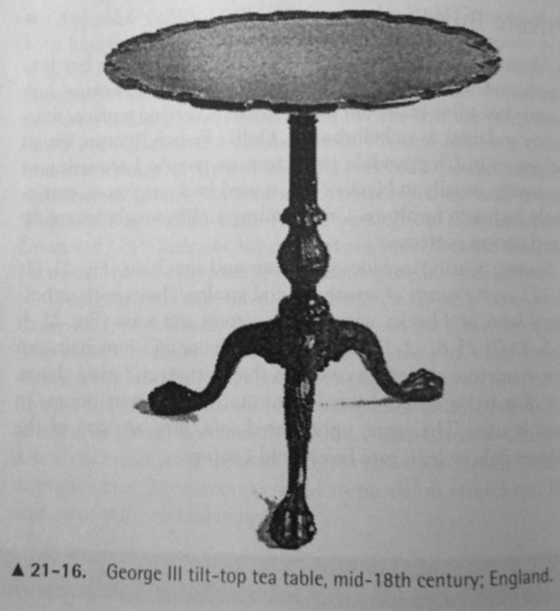 <p>Modern term for an 18th century small table with the top edge carved or molded in a series of small curves or scalloped resembling a pie crust.</p>