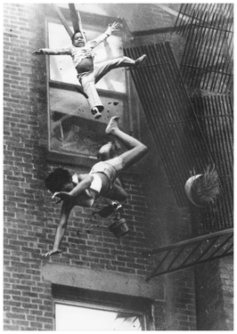 <p>Woman Falling From Fire Escape (1975)</p>
