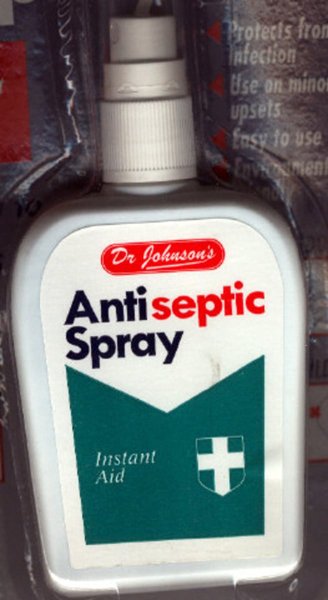 <p>A liquid or spray that kills germs ie) bleach</p>