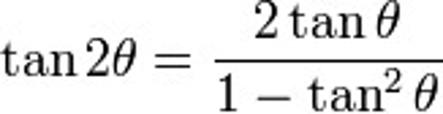 <p>tan(2x) = 2tan(x) / (1 - tan²x)</p>