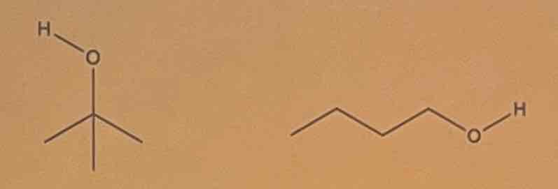 <p><span>Exercise</span></p><p><span>Determine the intermolecular forces of attraction involved. Identify which of the given compounds has a higher boiling point.</span></p><p><span>A. t-butyl alcohol</span></p><p><span>B. 1-butanol</span></p>