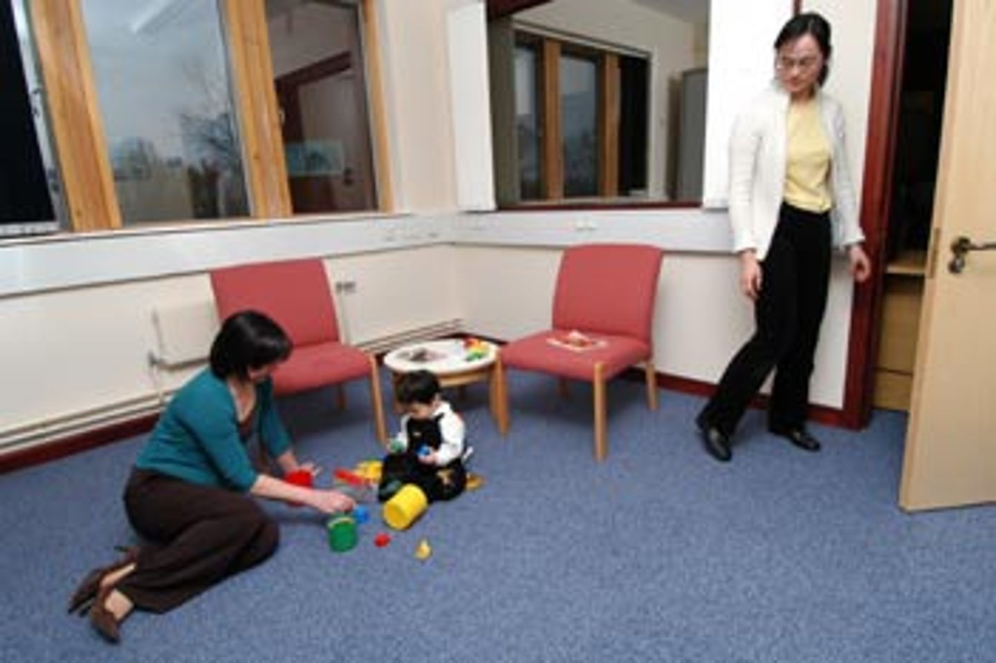 <p>The parent and infant play. Parent sits while infant plays. The child uses parent as a secure base. Stranger enters and talks to parent. Child displays stranger anxiety. Parent leaves, infant plays, stranger offers comforts if needed. Child has separation anxiety. Parent returns, greets infant, offers comfort if needed;stranger leaves. Child displays reunion behavior. Parent leaves, infants is alone. Child displays separation anxiety. Stranger enters and offers comforts. Child has stranger anxiety. Parent returns, greets infant,offers comfort. Child displays reunion behavior.</p>