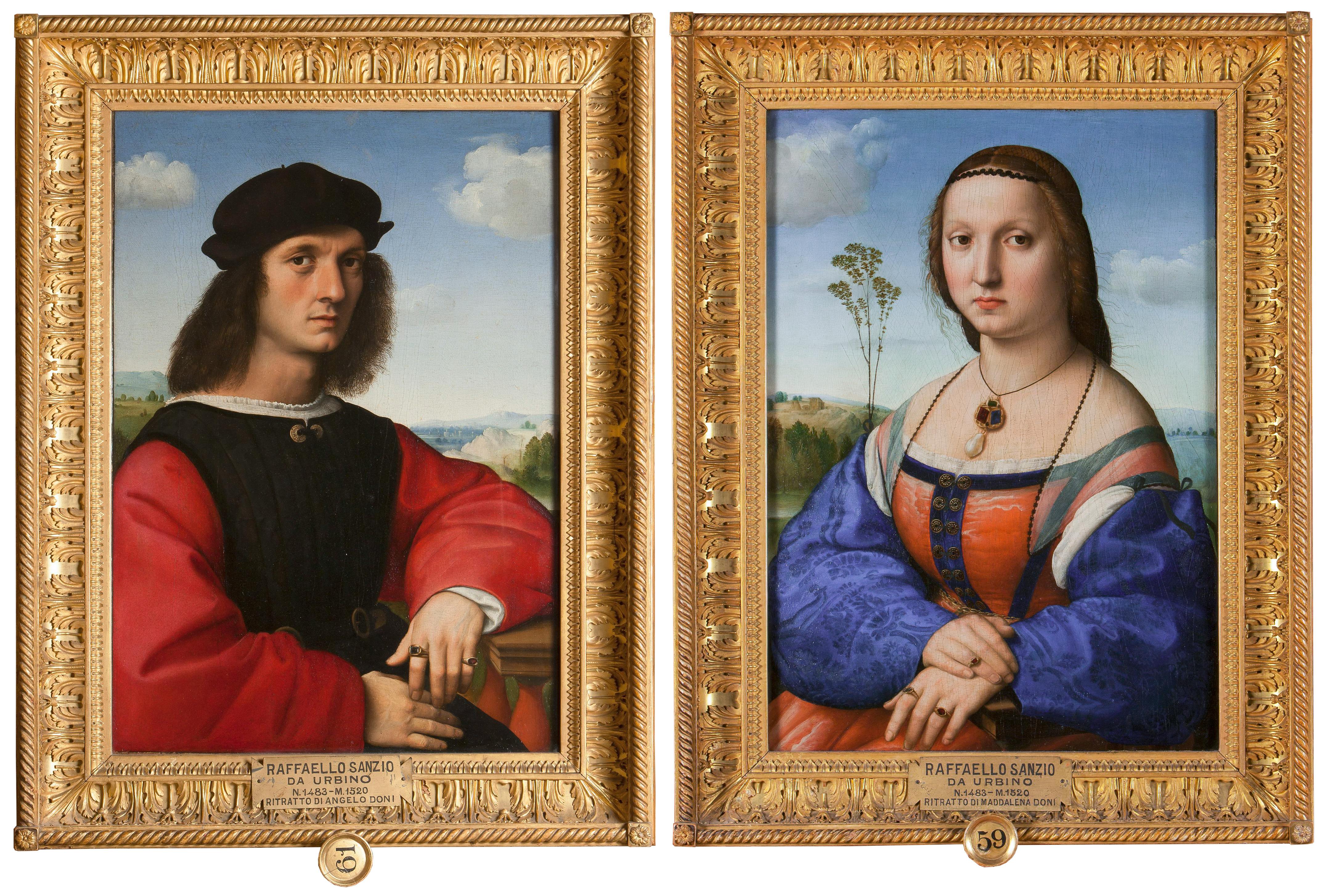 <p><span>Portrait of Agnolo and Maddalena Strotzi Doni</span></p><p><span>1505-06</span></p><p><span>Oil on wood</span></p><p><span>63 x 45 cm</span></p><p><span>Palazzo Pitti, Florence</span></p>