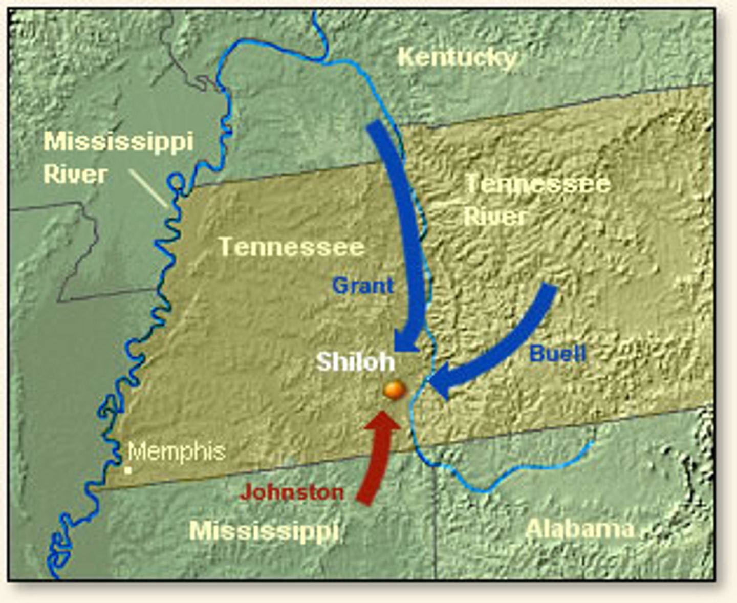 <p>Confederate forces surprised union troops &amp; drove them across the Tennessee river; union got backup and won the battle but it was one of the most bloody battles in the civil war</p>