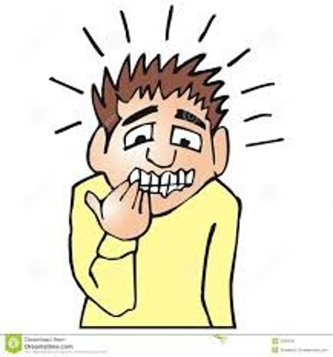 <p>nerveux | nerveuse - stressé(e)</p>