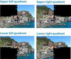 <ul><li><p>loss of vision in ¼ of visual field </p></li><li><p>small lesion to occipital lobe</p></li></ul><p></p>