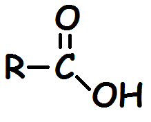 <ul><li><p>H is attached to the oxygen in the carboxyl group</p></li><li><p>COOH</p></li><li><p>ends in -anoic acid</p></li></ul>