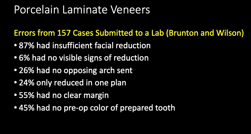 Most had washed out luting agent at the margins, especially the gingival

\
even with dentinal bonding agents (always end in enamel)