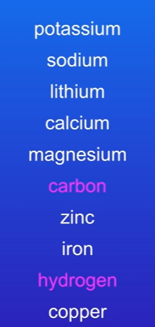 <p>Carbon and hydrogen.</p>
