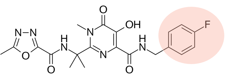 <p>what is the highlighted structure on raltegravir?</p>