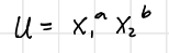 <p>write the optimal demand functions for x1 and x2 given this Cobb-Douglas utility function</p>