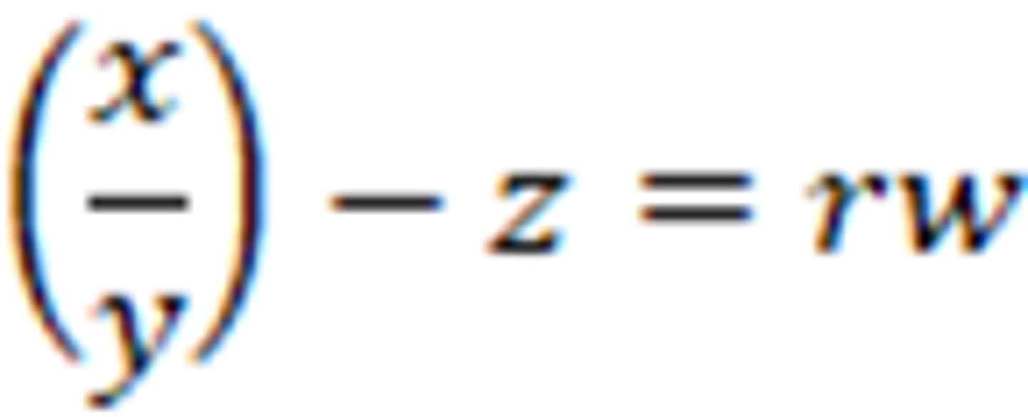 <p>x=y(z+rw)</p>