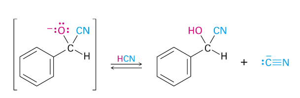 <p>Cyanohydrin formation: nucleophilic addn reaction </p>
