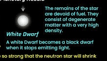 <p>B. A collapsed core of a medium star</p><p>Remains after a red giant sheds its outer layers.</p>