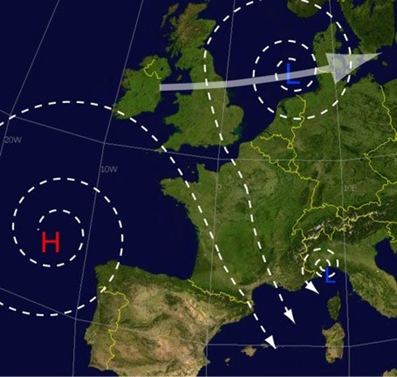 <p>A strong, cold, and dry wind that blows from the north into southern France and the Mediterranean Sea</p>