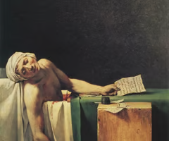 <p>Revolutionary martyrdom; stark realism.</p>