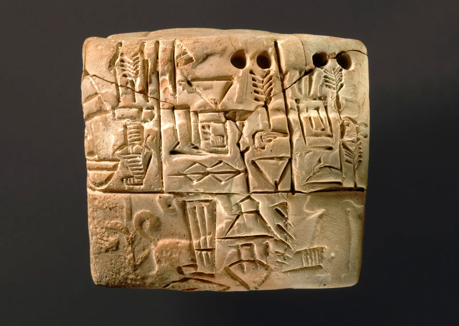 <ul><li><p>One of the oldest forms of writing known</p></li><li><p>Means "wedge-shaped”</p></li><li><p><span style="color: var(--color-neutral-black)">Written on baked clay tablets</span></p></li></ul>