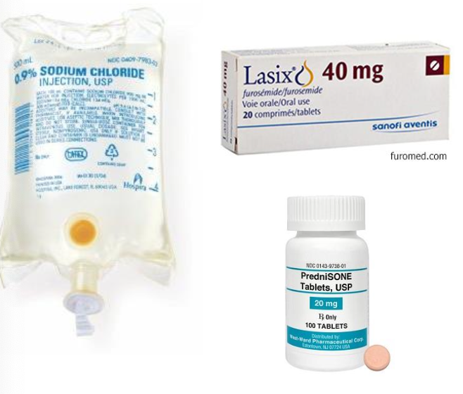 <p>emergency situation:</p><p>-start with rehydration, then furosemide</p><p>-bisphosphonates</p><p>-calcitonin</p>