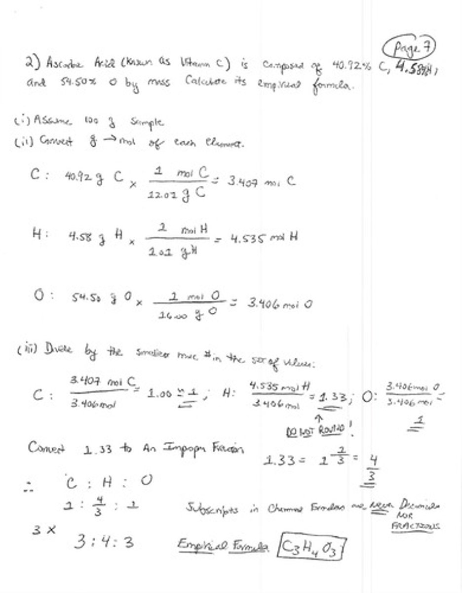 <p>Simplest whole number ratio of elements in a compound.</p>