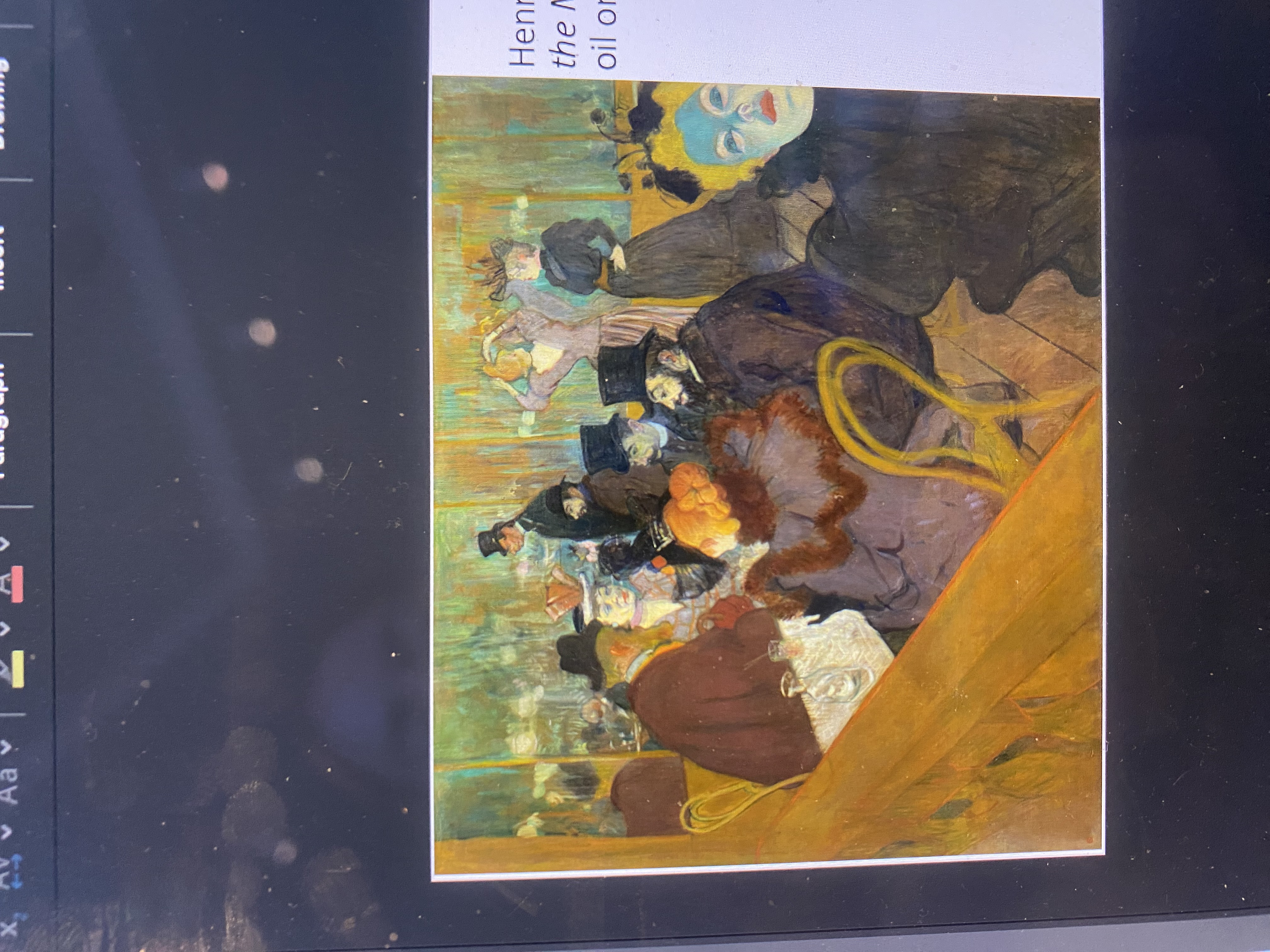 <p><span>Henri Toulouse-Lautrec, At the Moulin Rouge, 1892, oil on canvas. Montmartre</span></p>