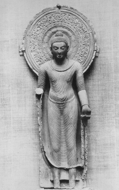 <p><span>Standing Buddha from Mathura</span></p>