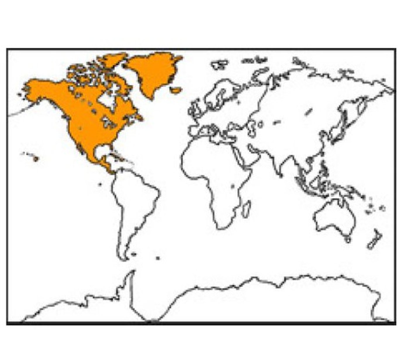 <p>A continent north of South America</p>