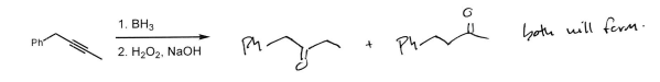 <p>Ketone at must substituted carbons (multiple products)</p>