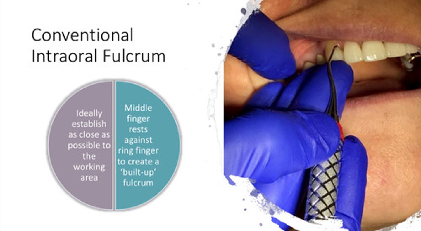 <p>as close as possible to the working area</p>