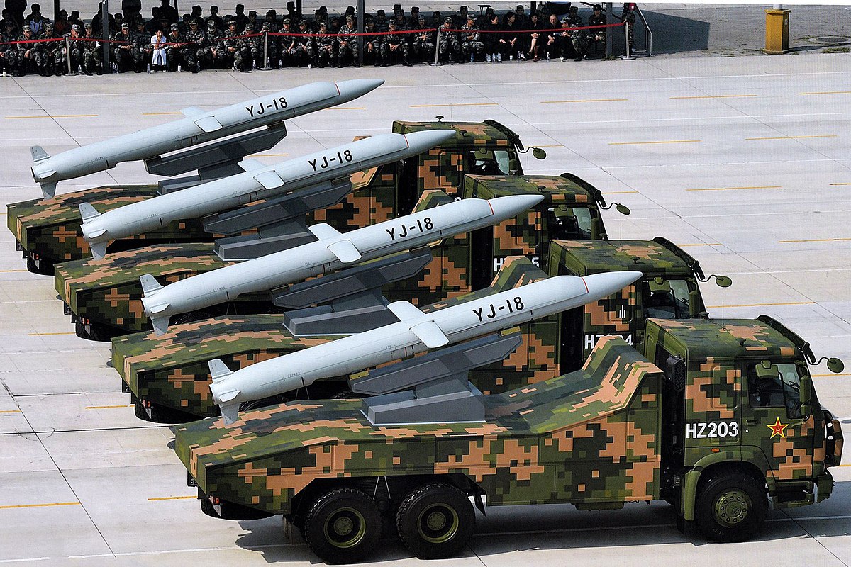 <p><em>Chinese family of anti-ship and land attack cruise missiles</em></p><ul><li><p><strong>subsonic </strong>cruise mode &amp; supersonic terminal attack</p></li><li><p>range = <strong>290</strong> <strong>nautical miles</strong></p></li><li><p><strong><em>BeiDou </em></strong><em>Navigation Satellite System</em> (inertial guidance system)</p></li><li><p>660 lb high-explosive warhead or anti-radiation warhead</p></li></ul>