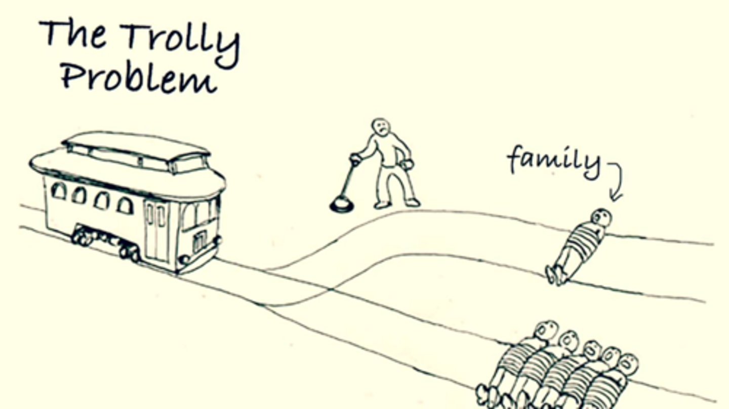 <p>Trolley problem or murder burger</p>