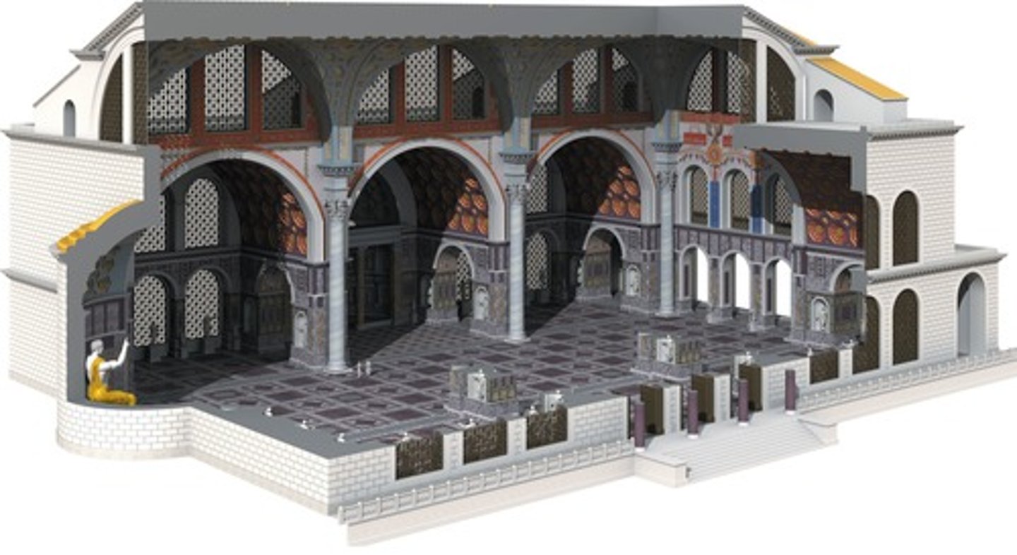 <p>-Started by Maxentius, finished by Constantine (312)</p><p>-Colossal statue of Constantine</p><p>-Legal proceedings</p>