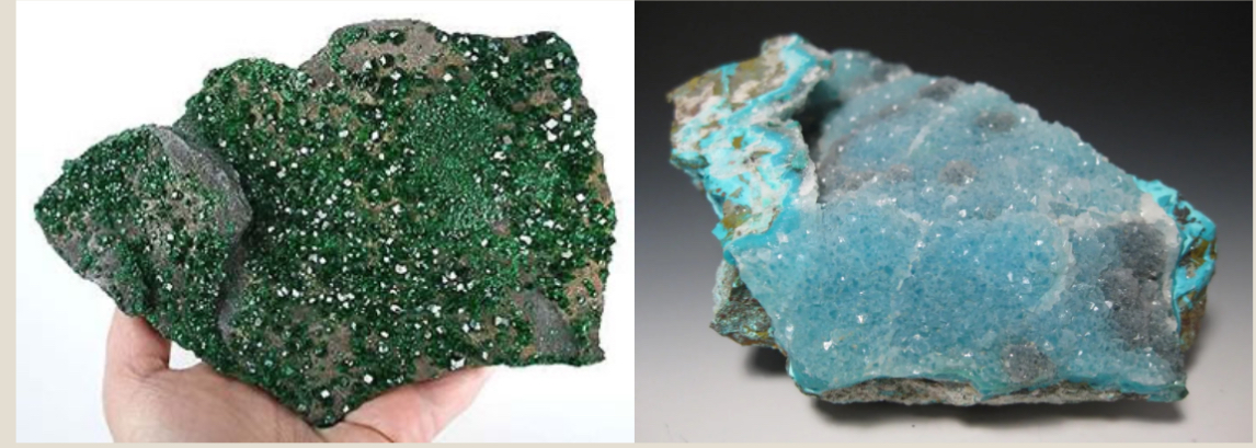 <p>surface covered with layer of small crystals</p>