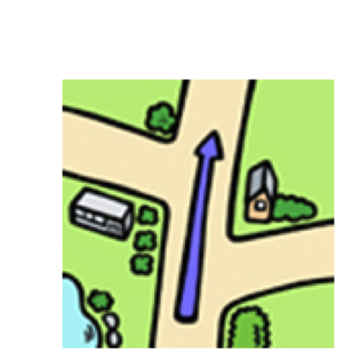 <p>straight ahead</p>