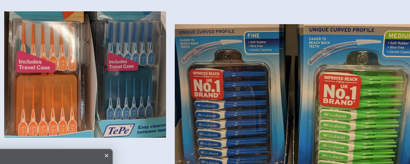 <p>diameter is narrow - best to replace the smaller TePe brushes&nbsp;</p>