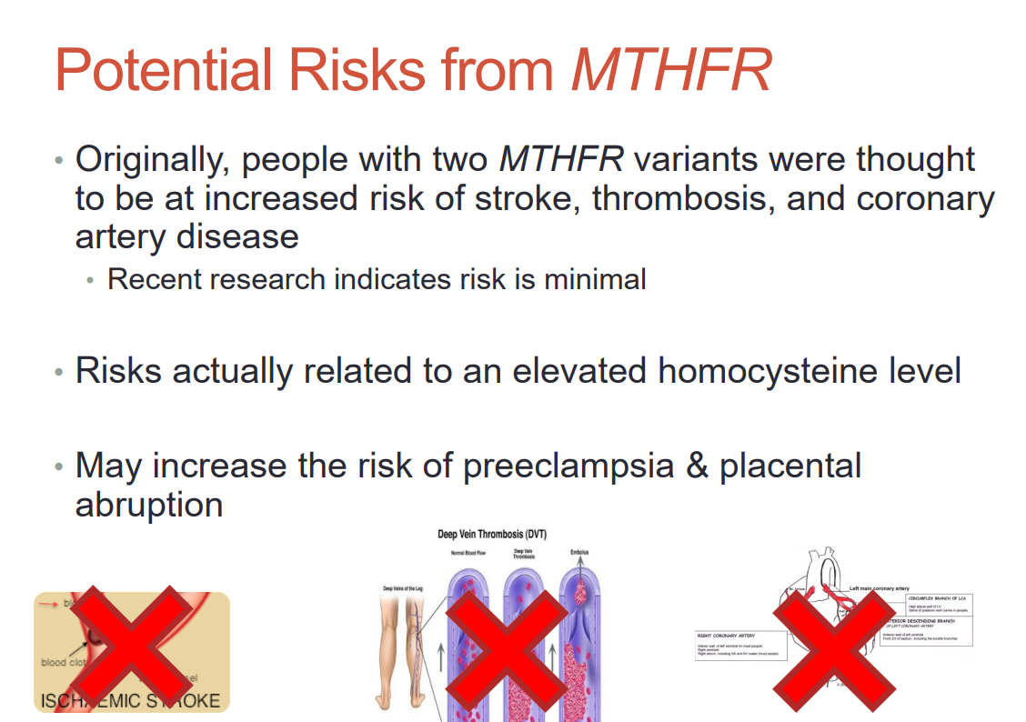<p>people with two MTHFR variants were thought to be at risk of... </p>