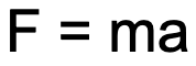 <p>resultant force = mass × acceleration</p><p>force (F) - newtons (N) mass (m) - kilograms (kg) acceleration (a) - metres per second squared (m/s^2)</p>