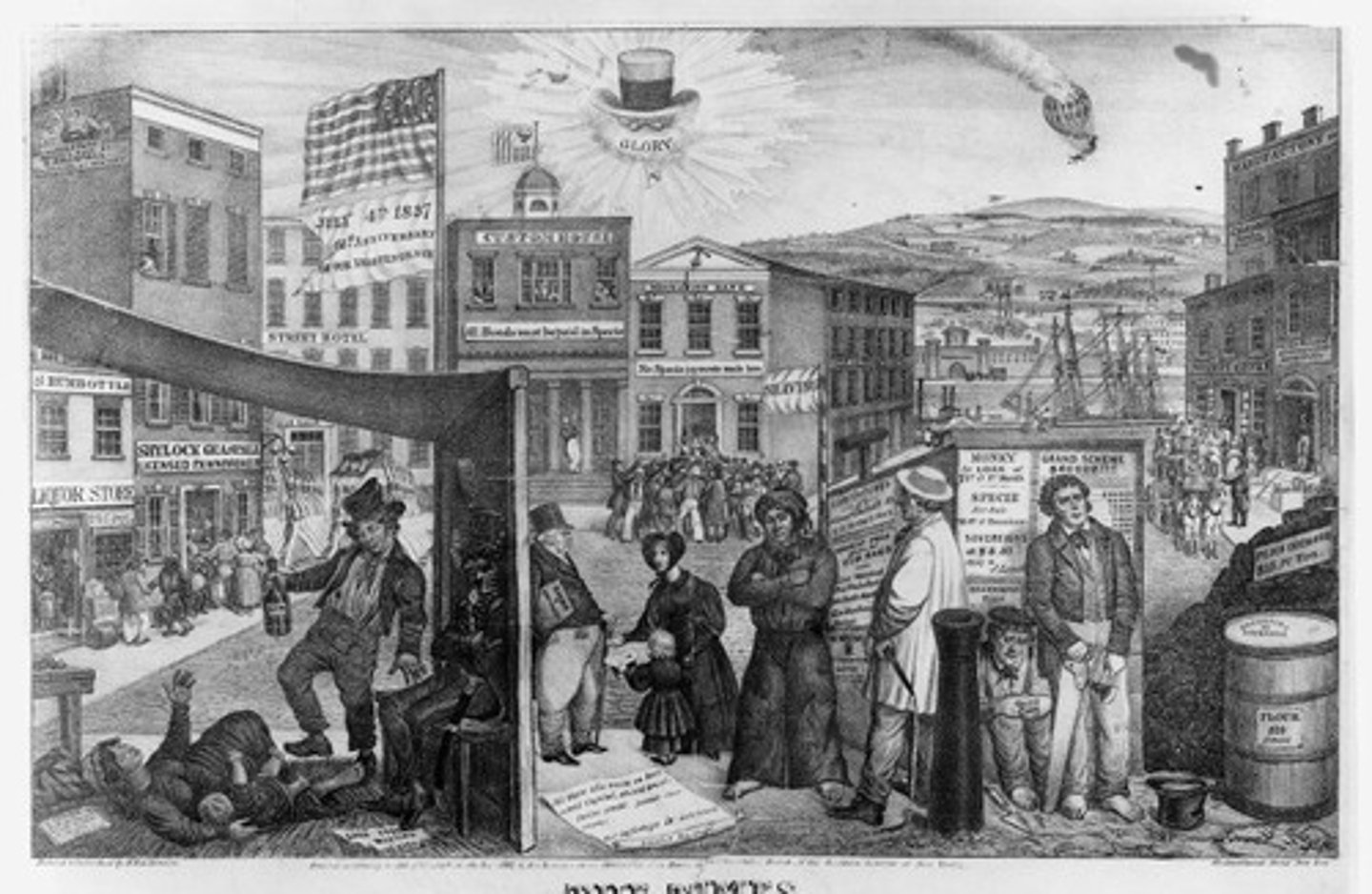 <p>Cotton prices fell, businesses went bankrupt, and there was widespread unemployment and distress triggered by Jackson's destabilizing the Bank of the United States.</p>