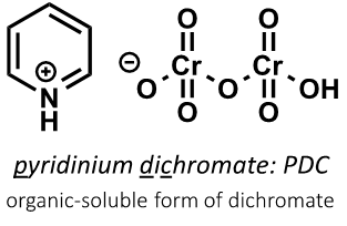 <p>form of dichromate anion which is soluble in organic solvents and</p>
