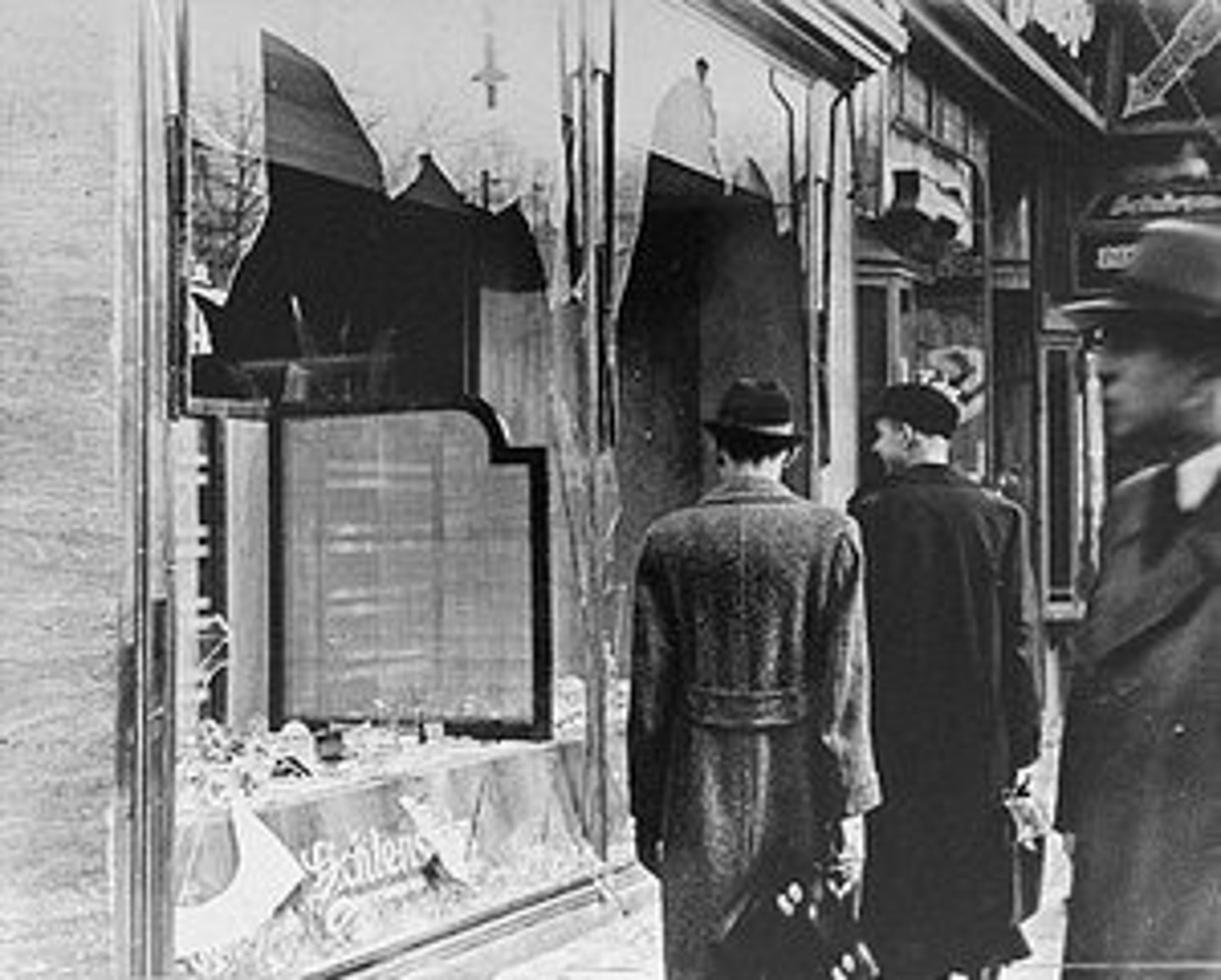 <p>"Night of broken glass"</p><p>Nov 9, 1938- German propaganda minister Joseph Goebbels instigated mob violence throughout Germany</p><p>More than 7,000 Jewish shops were ransacked and almost all of the nation's synagogues</p><p>-91 Jews were killed and 30,000 sent to concentration camps</p>