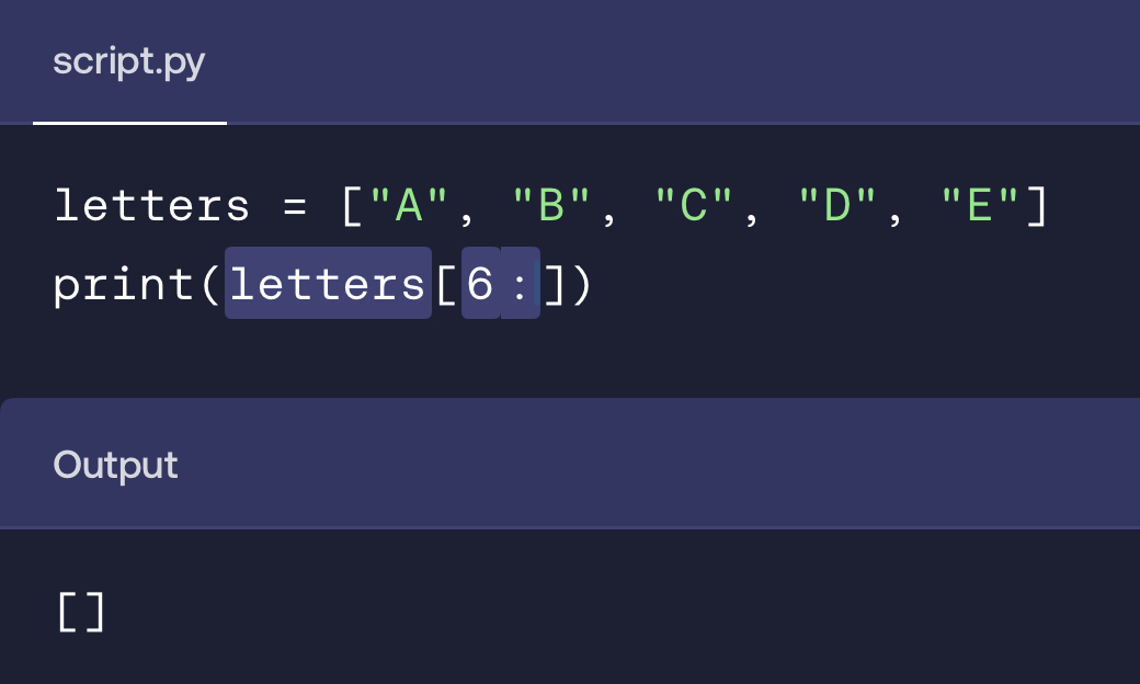 <p>It will return an empty list, rather than an error.</p>